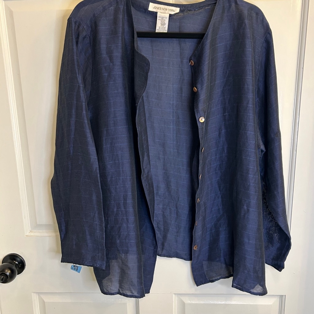 Women's Jones New York Blouse XL Blue